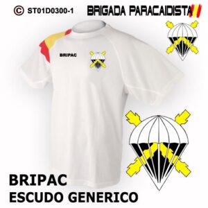 CAMISETAS TÉCNICAS: BRIGADA PARACAIDISTA BRIPAC - ESCUDO GENERICO