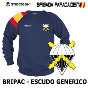 SUDADERA CLÁSICA BANDERA : BRIGADA PARACAIDISTA BRIPAC - ESCUDO GENERICO 