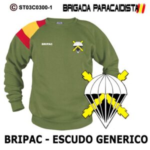 SUDADERA CLÁSICA BANDERA : BRIGADA PARACAIDISTA BRIPAC - ESCUDO GENERICO 