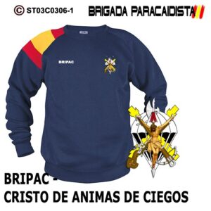 SUDADERA CLÁSICA BANDERA : BRIGADA PARACAIDISTA BRIPAC - CRISTO DE ANIMAS DE CIEGO SEGUNDO MODELO