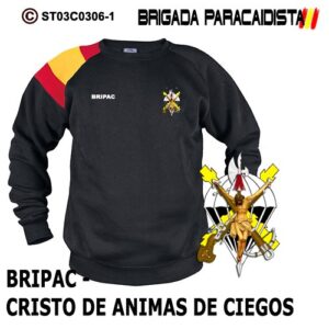 SUDADERA CLÁSICA BANDERA : BRIGADA PARACAIDISTA BRIPAC - CRISTO DE ANIMAS DE CIEGO SEGUNDO MODELO