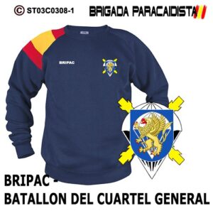 SUDADERA CLÁSICA BANDERA : BRIGADA PARACAIDISTA BRIPAC - BATALLON DEL CUARTEL GENERAL