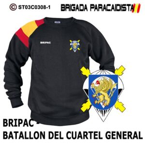 SUDADERA CLÁSICA BANDERA : BRIGADA PARACAIDISTA BRIPAC - BATALLON DEL CUARTEL GENERAL