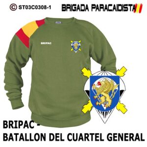 SUDADERA CLÁSICA BANDERA : BRIGADA PARACAIDISTA BRIPAC - BATALLON DEL CUARTEL GENERAL