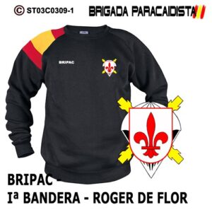 SUDADERA CLÁSICA BANDERA : BRIGADA PARACAIDISTA BRIPAC - 1ª BANDERA ROGER DE FLOR