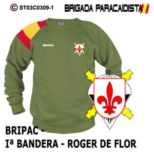 SUDADERA CLÁSICA BANDERA : BRIGADA PARACAIDISTA BRIPAC - 1ª BANDERA ROGER DE FLOR