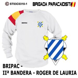 SUDADERA CLÁSICA BANDERA : BRIGADA PARACAIDISTA BRIPAC -2ª BANDERA ROGER DE LAURIA