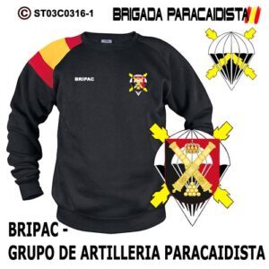 SUDADERA CLÁSICA BANDERA : BRIGADA PARACAIDISTA BRIPAC - GRUPO DE ARTILLERIA PARACAIDISTA