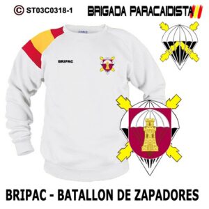 SUDADERA CLÁSICA BANDERA : BRIGADA PARACAIDISTA BRIPAC -GRUPO BATALLON DE ZAPADORES