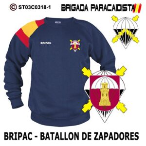 SUDADERA CLÁSICA BANDERA : BRIGADA PARACAIDISTA BRIPAC -GRUPO BATALLON DE ZAPADORES