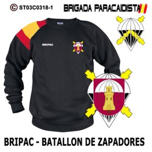 SUDADERA CLÁSICA BANDERA : BRIGADA PARACAIDISTA BRIPAC -GRUPO BATALLON DE ZAPADORES