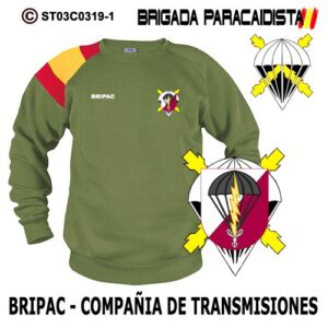 SUDADERA CLÁSICA BANDERA : BRIGADA PARACAIDISTA BRIPAC -COMPAÑÍA DE TRANSMISIONES