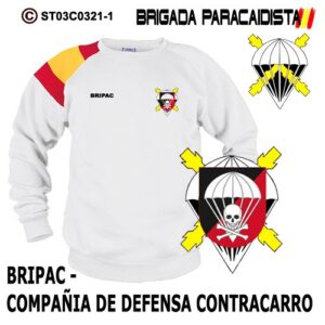 SUDADERA CLÁSICA BANDERA : BRIGADA PARACAIDISTA BRIPAC -COMPAÑÍA DE DEFENSA CONTRACARRO