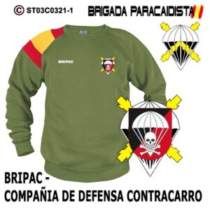 SUDADERA CLÁSICA BANDERA : BRIGADA PARACAIDISTA BRIPAC -COMPAÑÍA DE DEFENSA CONTRACARRO