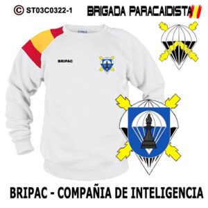 SUDADERA CLÁSICA BANDERA : BRIGADA PARACAIDISTA BRIPAC -COMPAÑÍA DE INTELIGENCIA