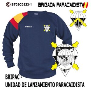 SUDADERA CLÁSICA BANDERA : BRIGADA PARACAIDISTA BRIPAC -UNIDAD DE LANZAMIENTO PARACAIDISTA