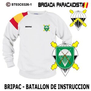 SUDADERA CLÁSICA BANDERA : BRIGADA PARACAIDISTA BRIPAC -BATALLÓN DE INSTRUCCIÓN