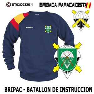 SUDADERA CLÁSICA BANDERA : BRIGADA PARACAIDISTA BRIPAC -BATALLÓN DE INSTRUCCIÓN