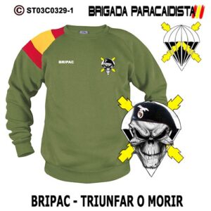 SUDADERA CLÁSICA BANDERA : BRIGADA PARACAIDISTA BRIPAC -TRIUNFAR O MORIR