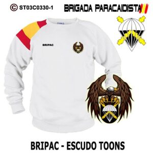 SUDADERA CLÁSICA BANDERA : BRIGADA PARACAIDISTA BRIPAC -ESCUDO TOONS