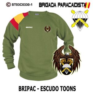 SUDADERA CLÁSICA BANDERA : BRIGADA PARACAIDISTA BRIPAC -ESCUDO TOONS