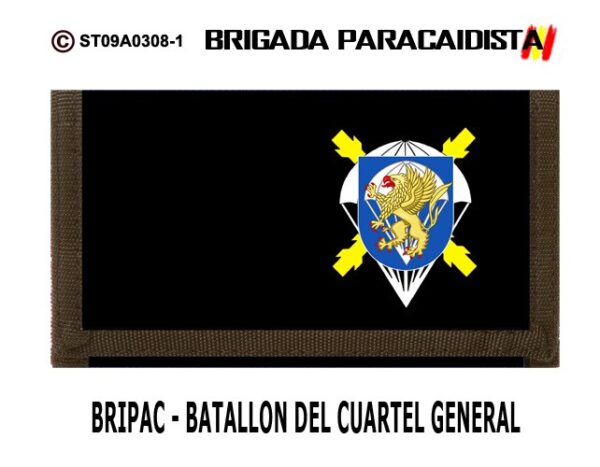 BILLETERO/MONEDERO : BRIGADA PARACAIDISTA BRIPAC - BATALLON DEL CUARTEL GENERAL