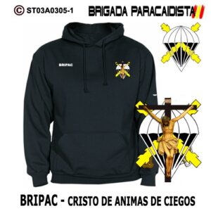 SUDADERA CON CAPUCHA : BRIGADA PARACAIDISTA BRIPAC - CRISTO DE ANIMAS DE CIEGO