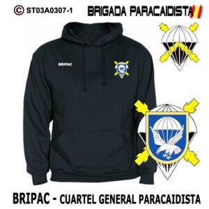 SUDADERA CON CAPUCHA : BRIGADA PARACAIDISTA BRIPAC -CUARTEL GENERAL PARACAIDISTA 