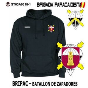 SUDADERA CON CAPUCHA : BRIGADA PARACAIDISTA BRIPAC -GRUPO BATALLON DE ZAPADORES